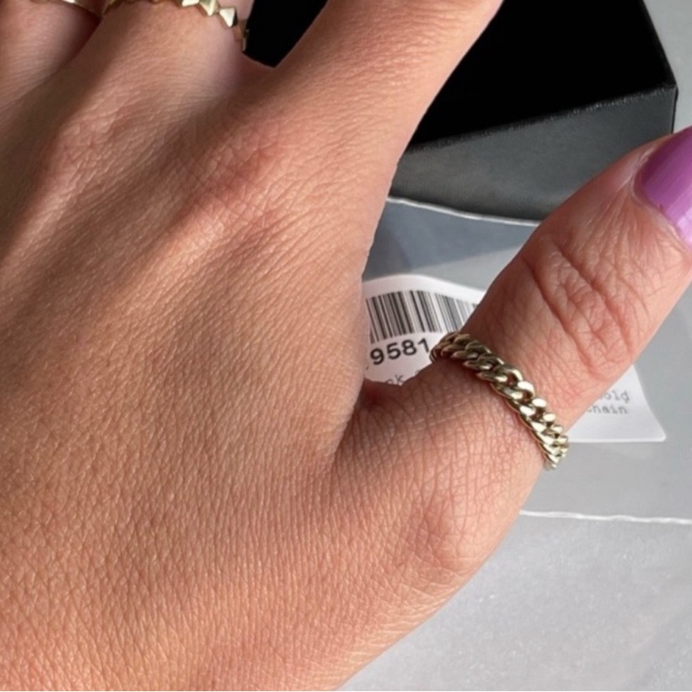 J'admire Yellow Gold Clad Sterling Silver Curb Chain Ring